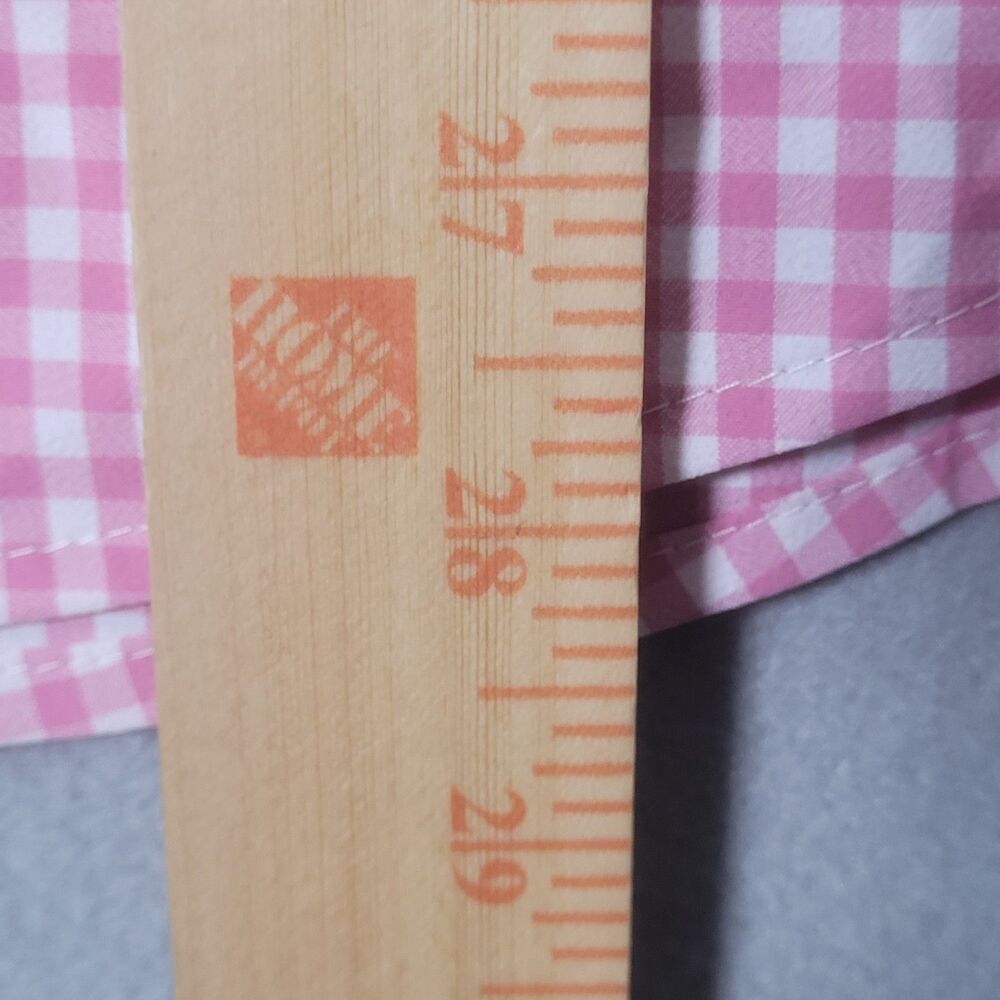 NWOT Mizzen Main Leeward Performance Shirt Men M Pink Plaid Trim Fit No Tuck - Picture 10 of 10